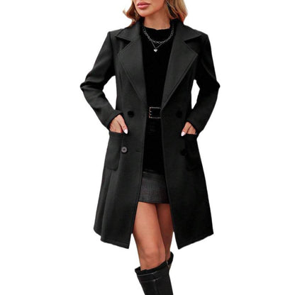 Elegant Women's Wool Suit Coat With Refined Style