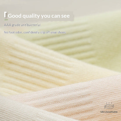 Mid-calf Solid-color Ankle Socks For Spring And Autumn Summer Style
