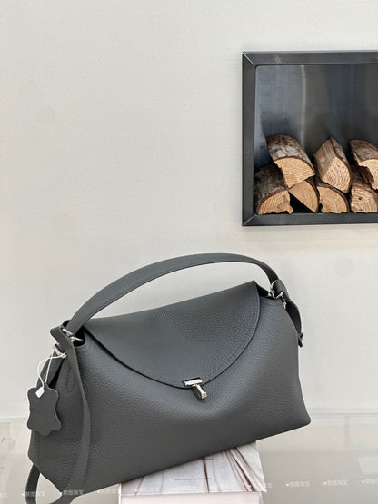 Genuine Leather Women's Bag, Cross-border High-end T-shaped Lock, Large-capacity Shoulder And Handbag, Top-layer Cowhide Underarm Bag