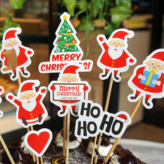 9 Piece Cartoon Santa Claus Cake Decoration Set