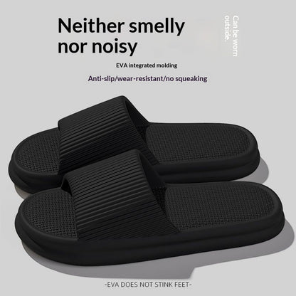Minimalist Home-use Bathroom Slippers With A Plush Cushioned Feel For Men