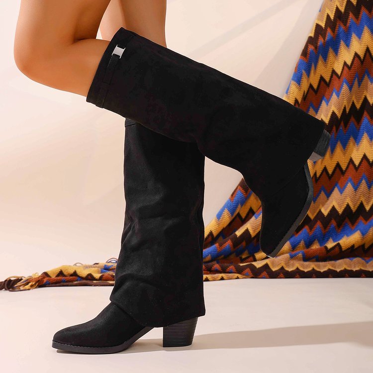 Fashion Pants Boots, Women's Fashion High Boots, Temperament High Heels, Thick Heels Boots