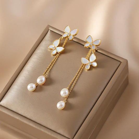 Trendy Sweet Butterfly Tassel Earrings