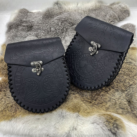 Vintage Viking Coin Purse: Medieval Belt Bag Style