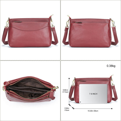 Womens Fashionable Casual Crossbody Bag Made Of Full-Grain Leather