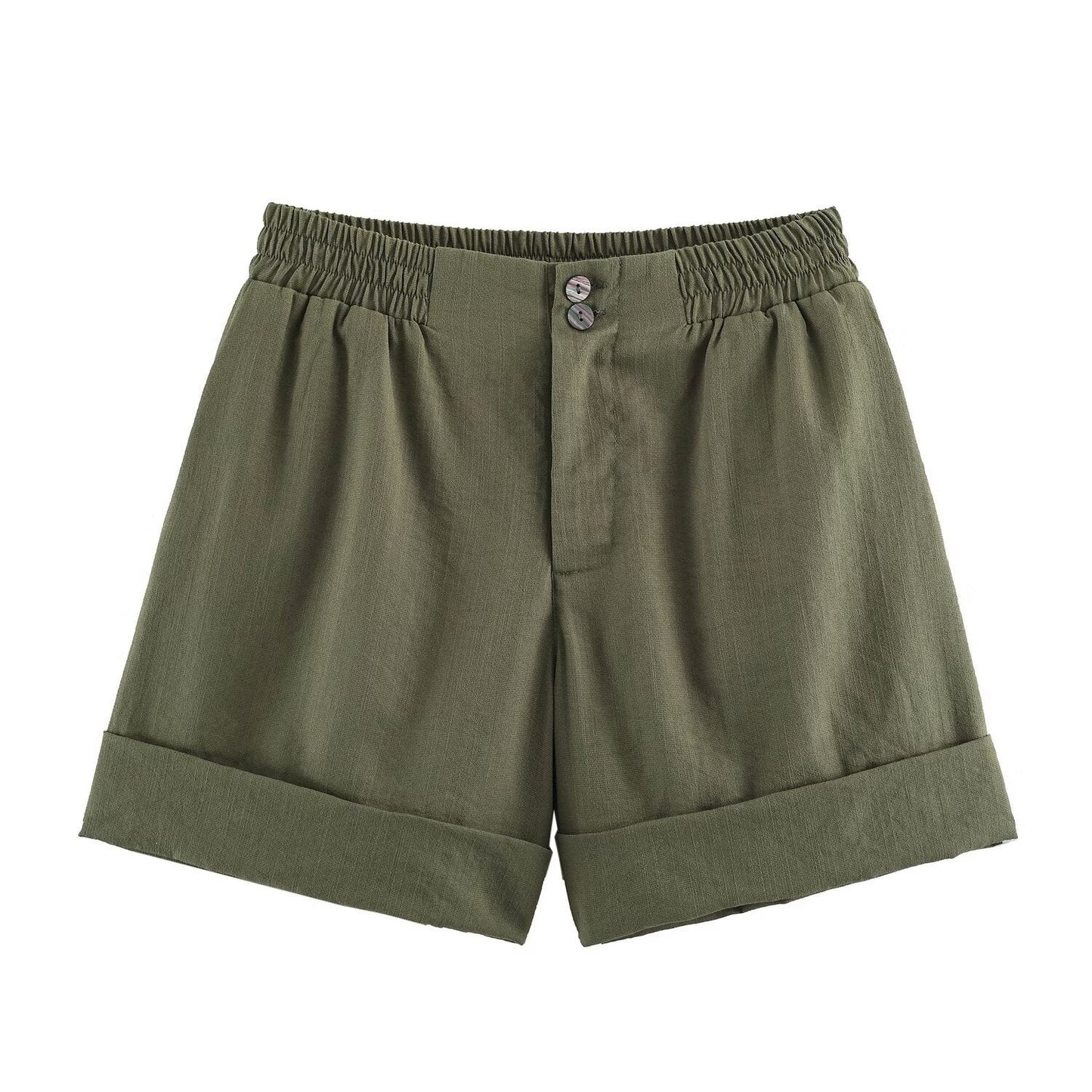 Casual Shorts With A Curled Hem Western Style