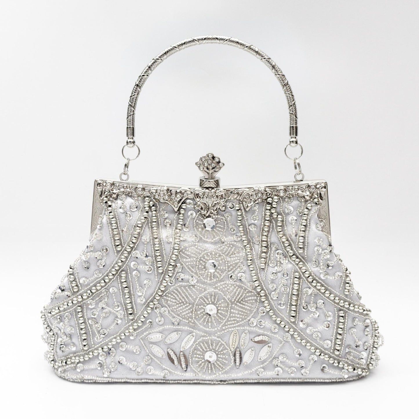 Vintage Handmade Beaded Embroidery Evening Bag For Gowns