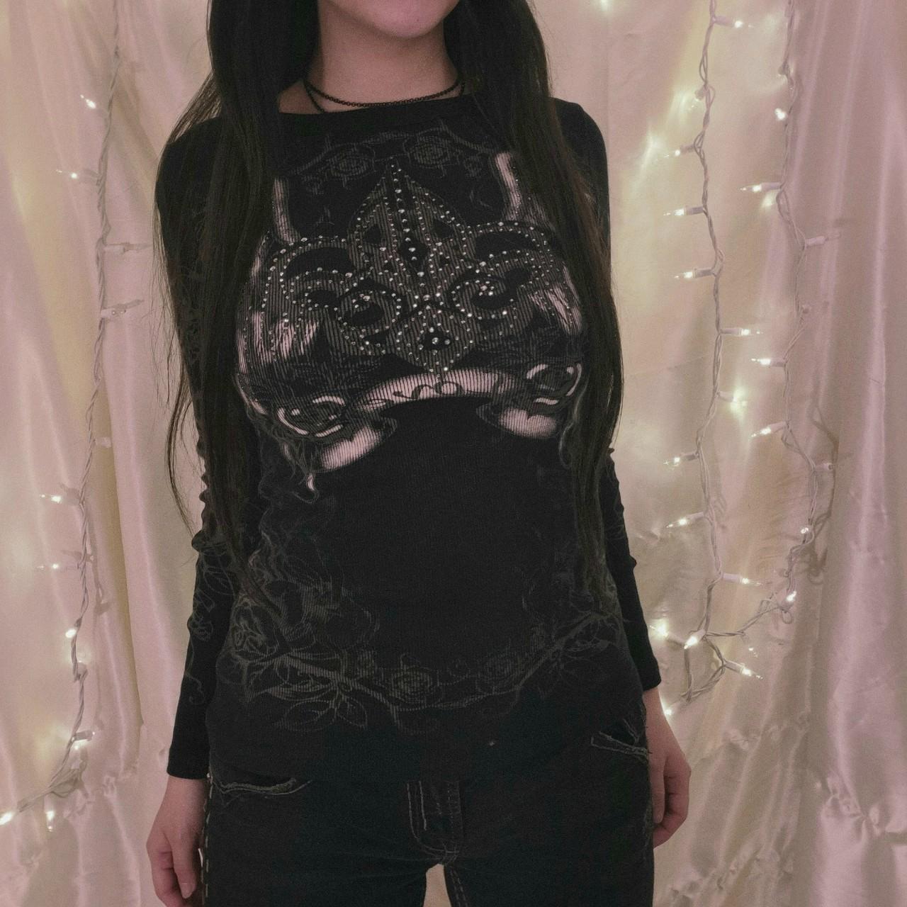 Casual Chic Printed Long-sleeve Top European And American Style