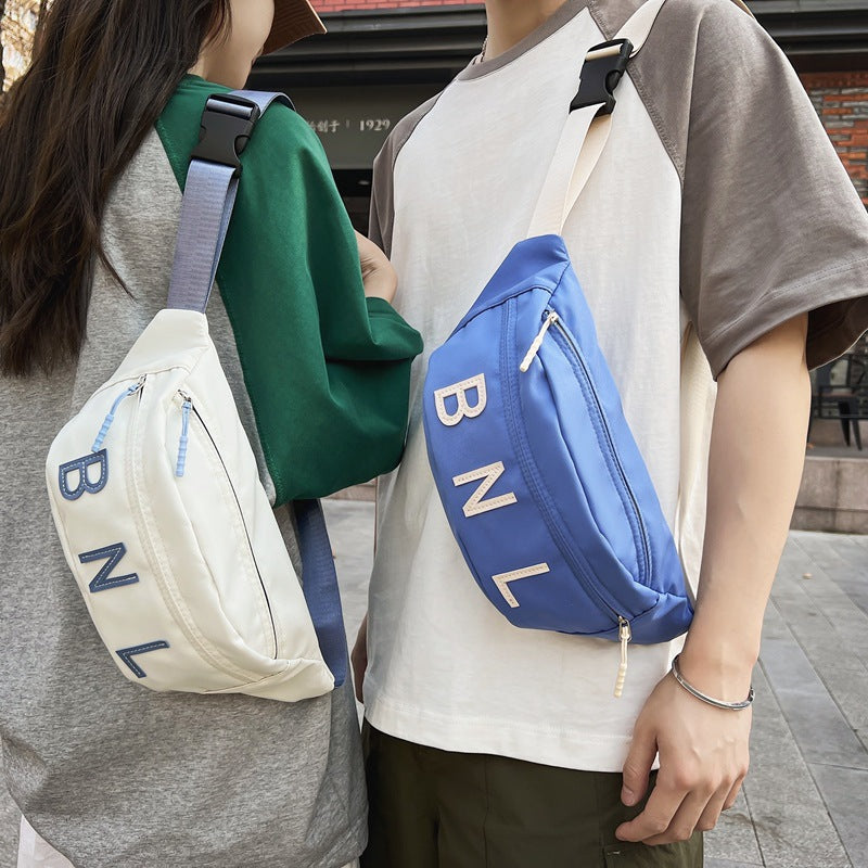 Japanese Street Fashion Chest Bag For Women 2023 New Letter Casual Small Shoulder Bag All-match Sports Shoulder Bag Cross-border
