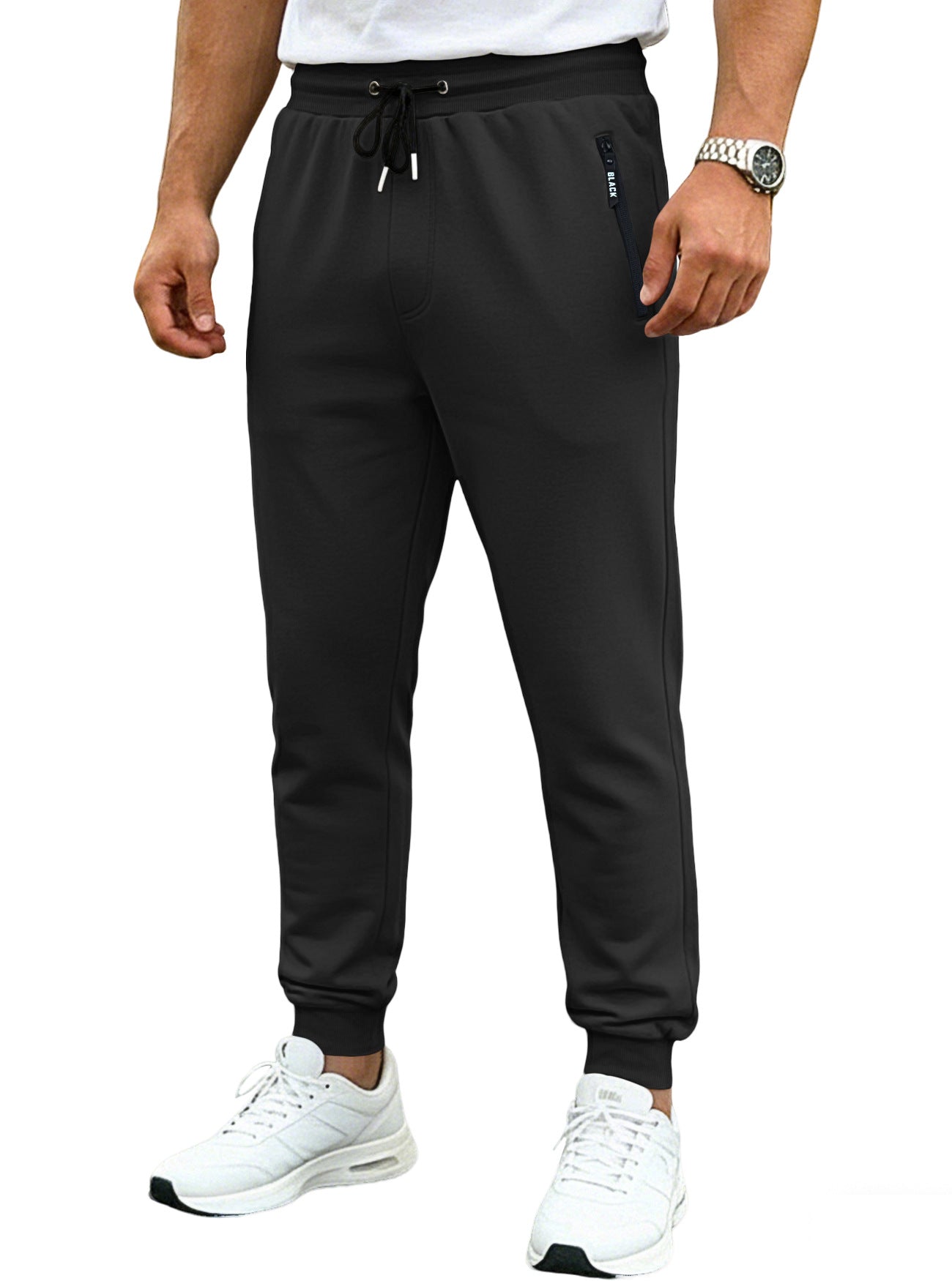 Mens Sporty Long Pants Casual Zip-cuff Sweatpants