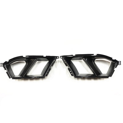 Automotive dry carbon fiber front bumper grille