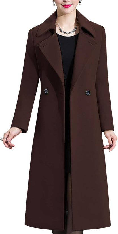 Winter Double-breasted Lapel Long Coat