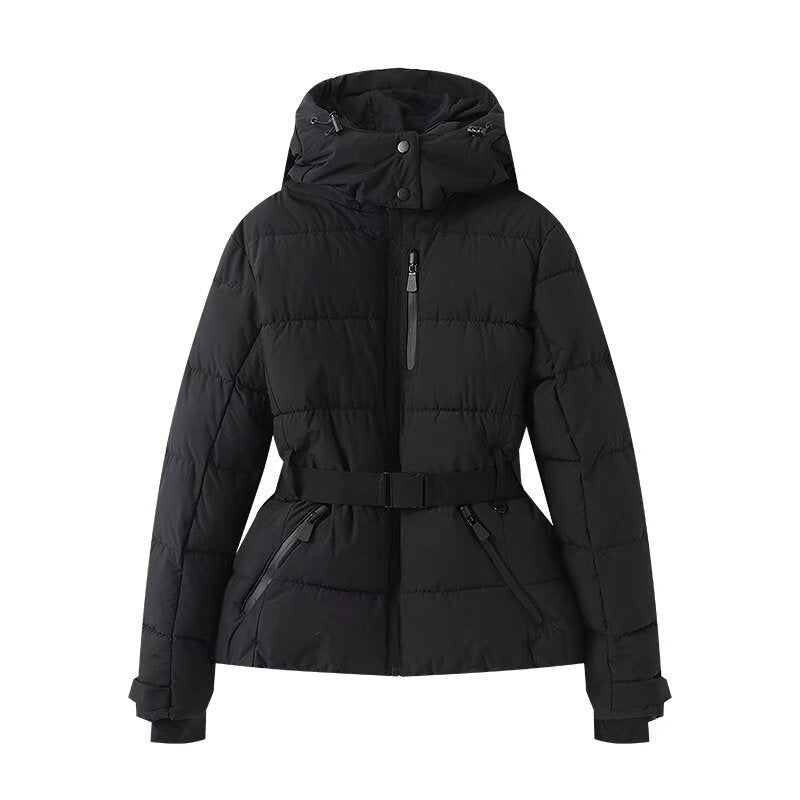 New Multi-color Ski Quilted Hooded Puffer Jacket