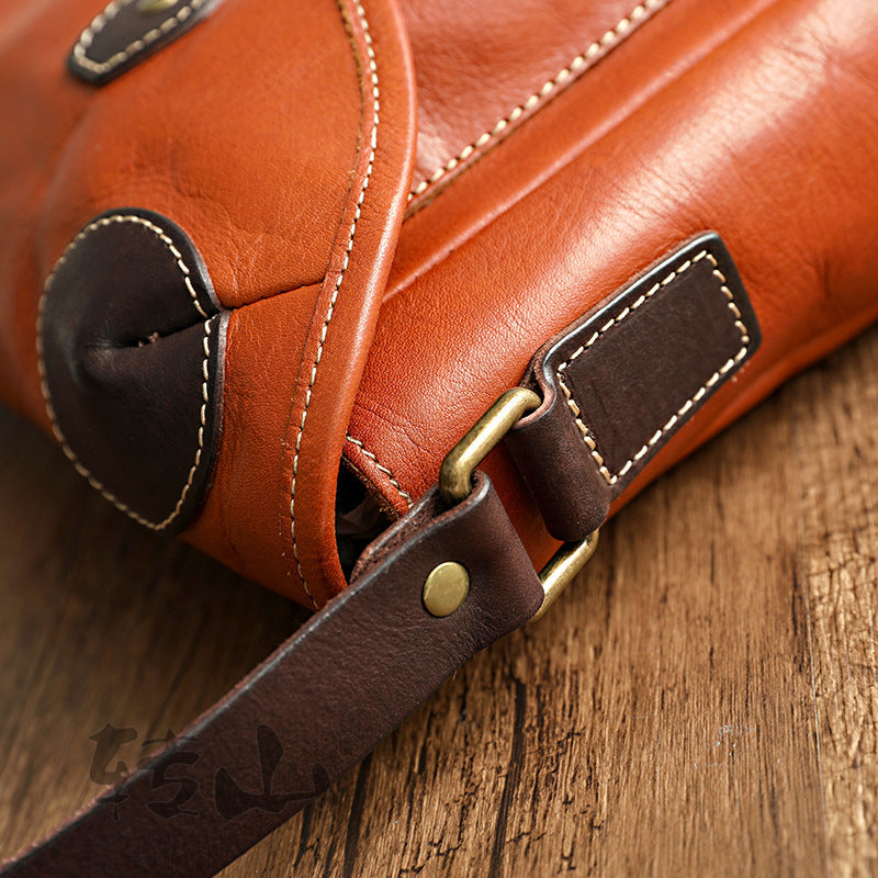 Cowhide Crossbody Bag For Men And Women