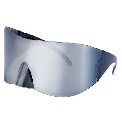Outdoor Cycling Mercury Sunglasses For Women European And American One-Piece Large Frame Sunscreen Sunglasses For Men Sports Windproof Glasses Shades