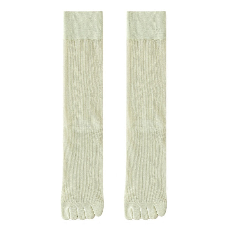 Five-toe Socks For Women Summer Thin Mid-calf Socks Sweat-absorbing And Deodorant