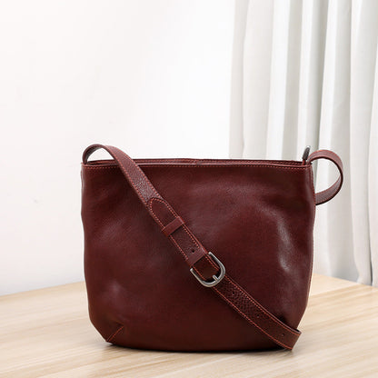 Womens Fashionable Washed-Effect Minimalist Shoulder Bag