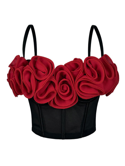 New Three-Dimensional Flower Fishbone Bra Pure Desire Tube Top Mesh Breathable Inner Fishbone Top Sexy Suspender Belt