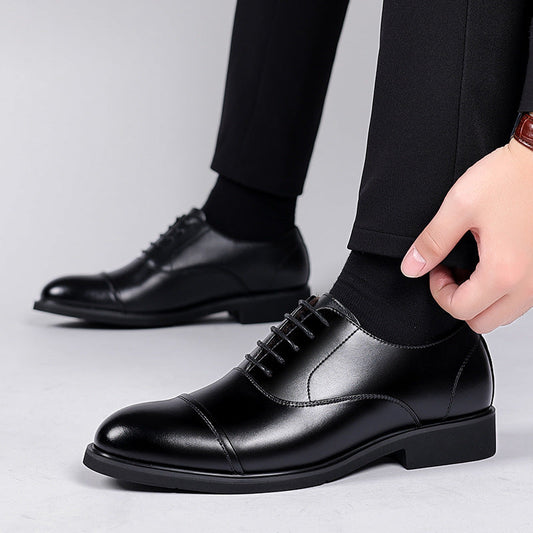 Men's Height Increasing Leather Wedding Shoes