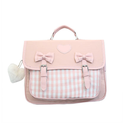 Fashion British Style Girls' Checkered Backpack