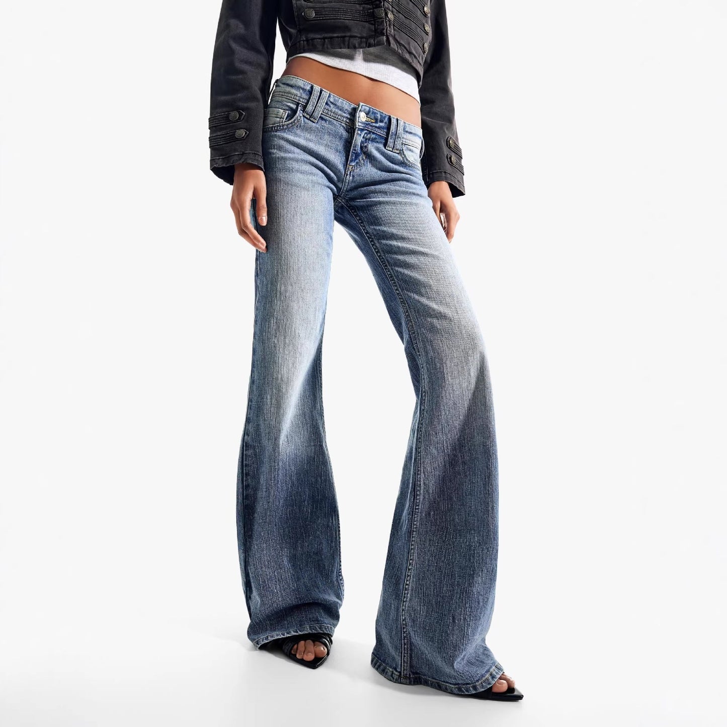 Retro Rhinestone-embellished Embroidered Wing Jeans