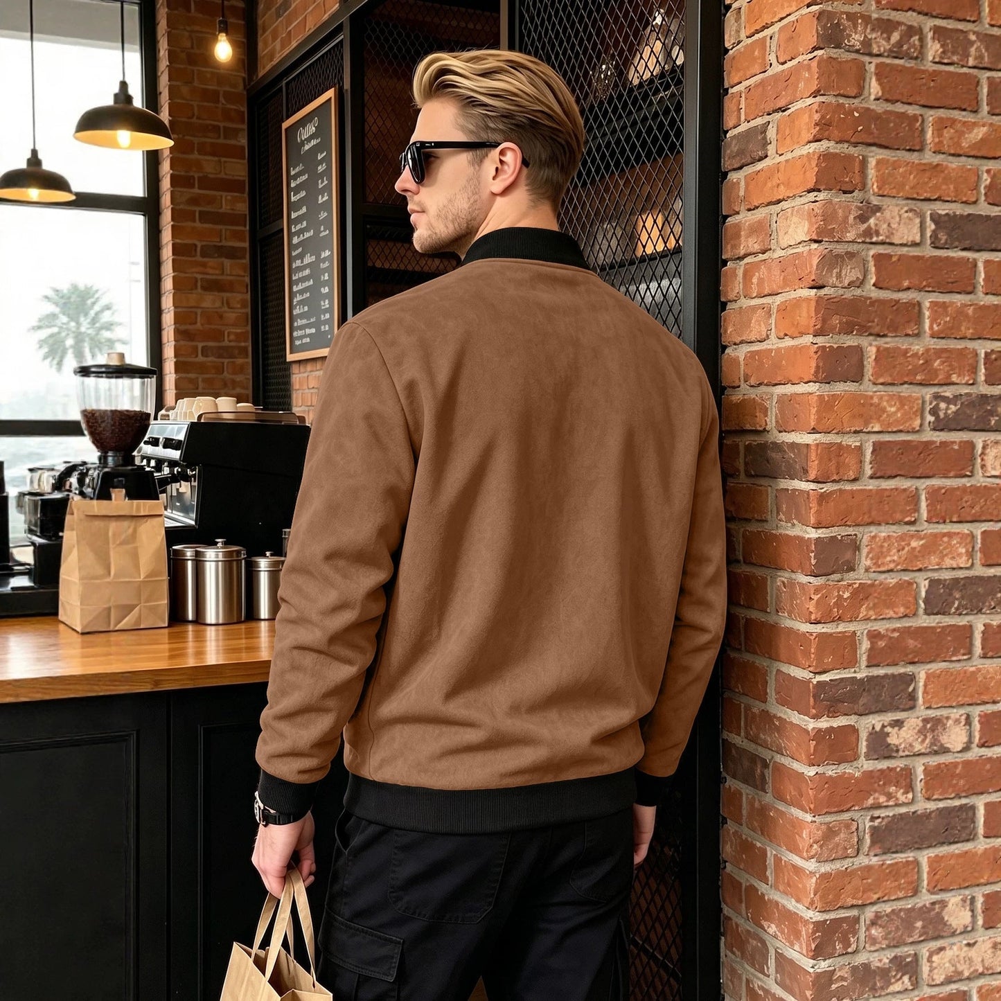 European And American Cross-border EBay Men's Spring And Autumn Suede Pilot Jacket, Foreign Trade Motorcycle Coat, American Baseball Jacket