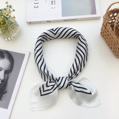 Womens Silk Small Square Scarf Hairband