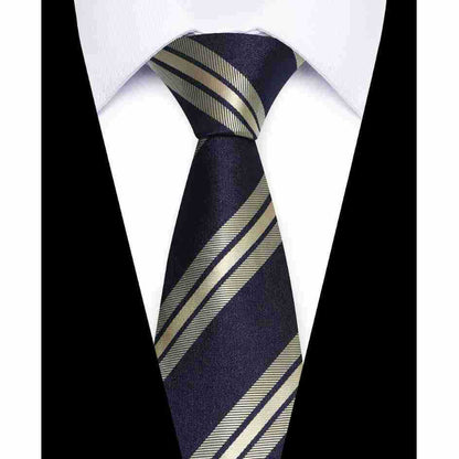 Usiness Striped Hand-stitched Polyester Tie