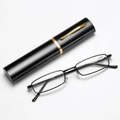 Ultra-small And Ultra-light Metal Reading Glasses Unisex Portable Pen Holder HD Mini