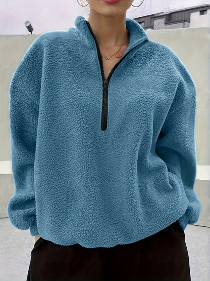 2025 Winter New European And American Cross-Border Amazon Long-Sleeved Casual Simple Pure Color Sweatshirt
