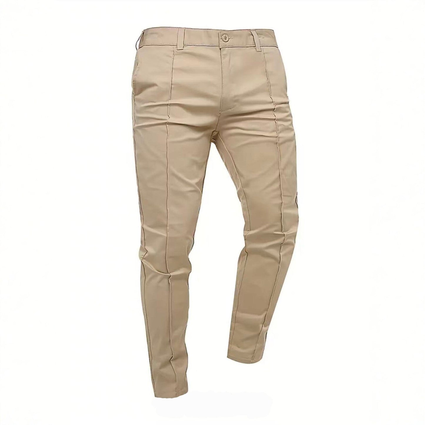 Mens Slim-fit Casual Pants Solid Color