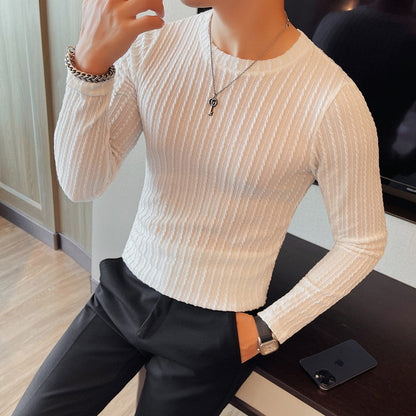 Round-neck Long-sleeve Slim-fit Bottoming Shirt