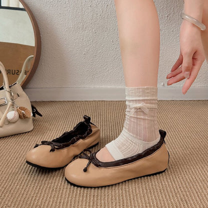 Women's Ballet Flats Soft Bottom Driving Shoes Bow Inner Heightening Shallow Mouth New 2026 Commuter Single Shoes