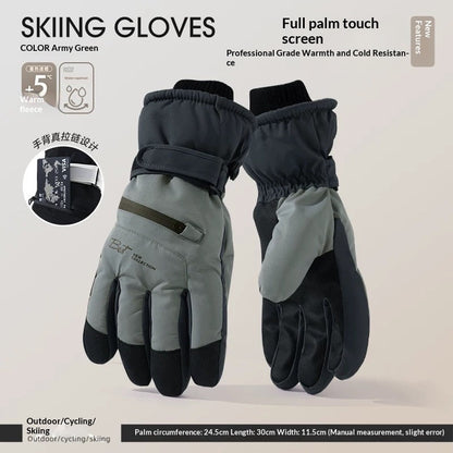 Womens Fleece-Lined Cold-Weather Five-Finger Cycling Gloves