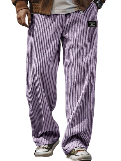 Pocket-embroidered Black-label Loose Straight-leg Casual Pants