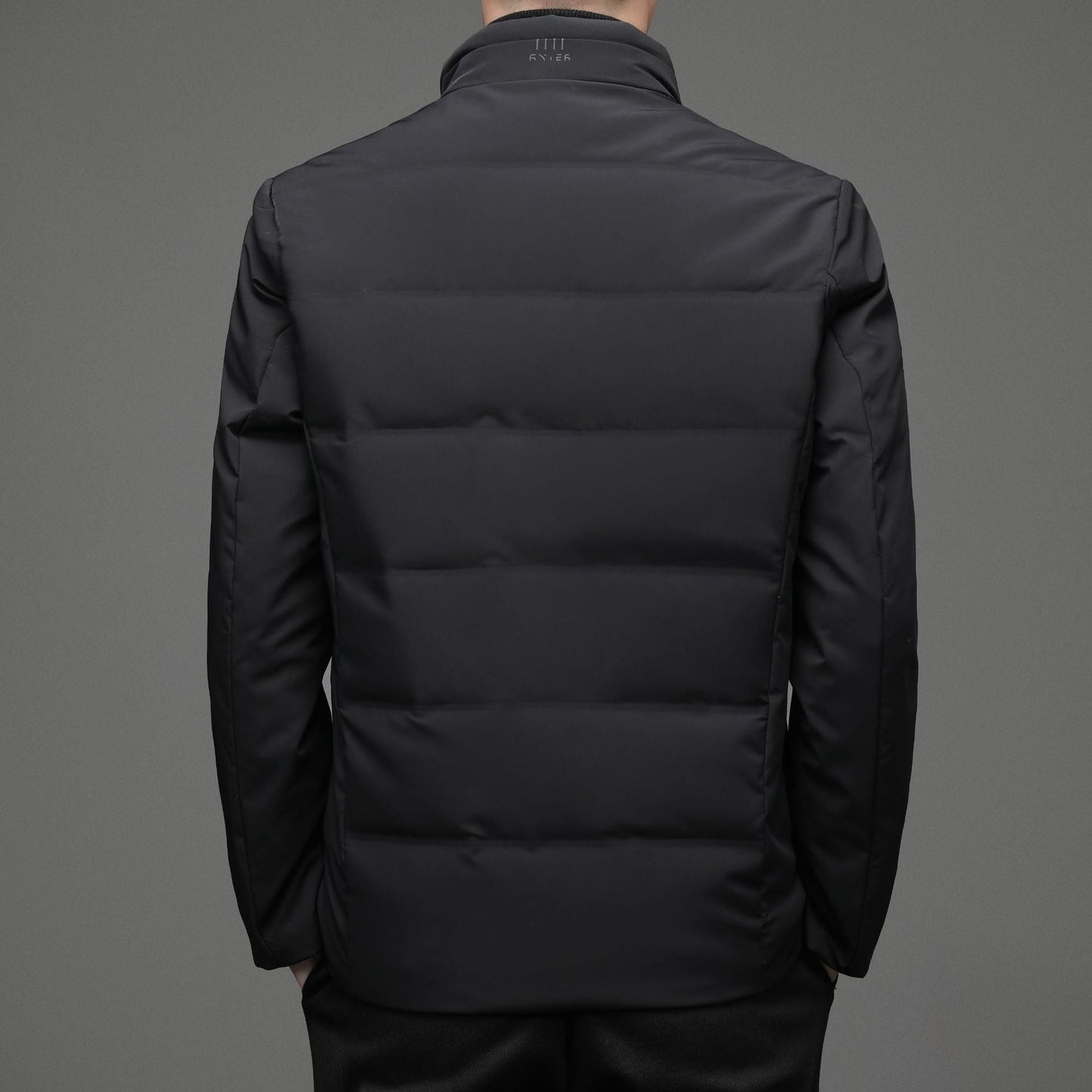 Mens Casual Color Stand-collar White Duck Down Warm Down Jacket