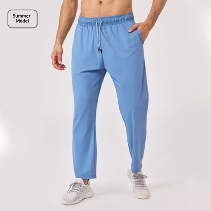 Mens Summer Cool-Feel Quick-Dry Loose-Fit Sports Pants