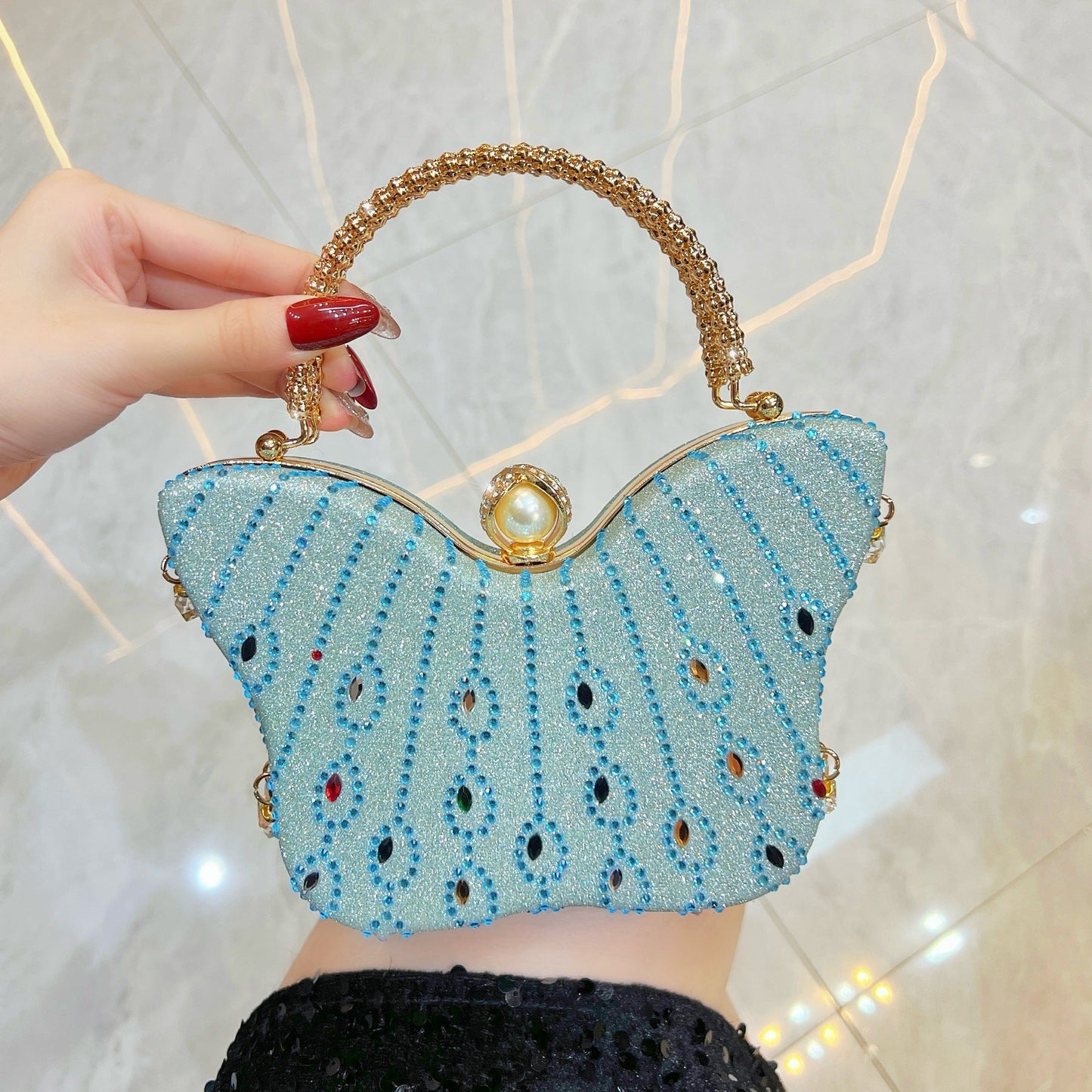 Exquisite Butterfly-shaped Handbag Crossbody And Shoulder Bag