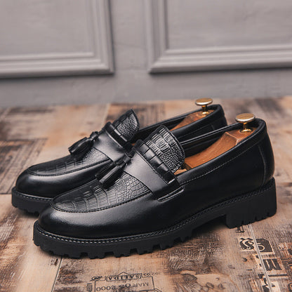 Casual And Stylish Men's Business Formal Shoes With Retro British Style And Tassel Leather Shoes