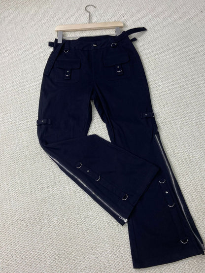 Low-rise Straight-leg Slimming Utility Trousers With A Zipper