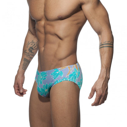 Men's Printed Low-waisted Swimming Trunks
