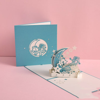 3D Sakura Kissing Lover Greeting Card
