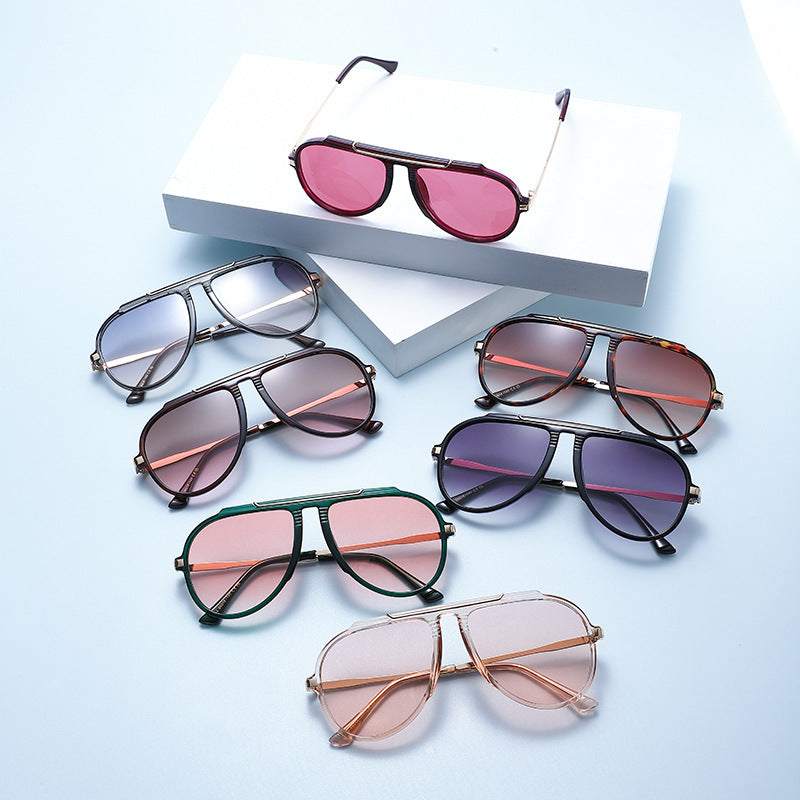 3654 Metal Double-Bridge Aviator Sunglasses Cross-Border E-Commerce Foreign Trade Amazon Fashion Uv400 Unisex