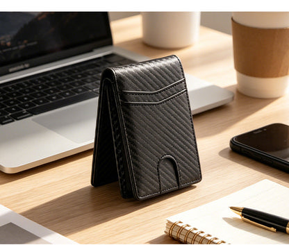 Business-Casual Carbon-Fiber Mens Wallet