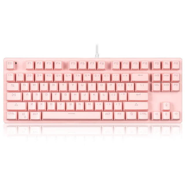 87-Key Mechanical Keyboard with Green Switches - Desktop Non-Punch Design