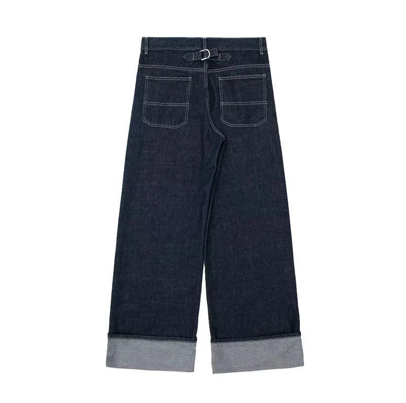 New Women's Hemming Sleeve Denim Jacket Coat Trousers