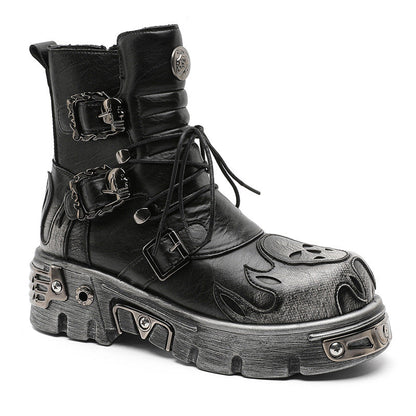 Retro Dark Punk-style Metal Shoes