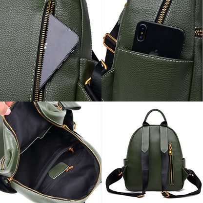 Leather Backpack Women All-Match Fashion Top Layer Leather Small Backpack