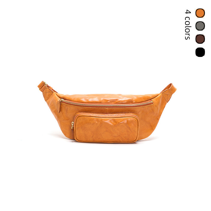 Retro First-Layer Cowhide Crossbody Bag