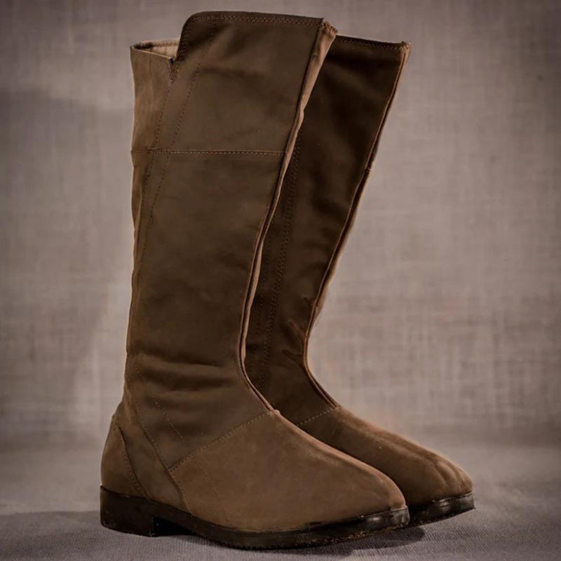 New Mens Round-toe Mid-calf Boots